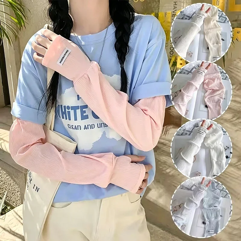 Fingerless Glove Knit - Summer Loose Ice Silk Uv Protection