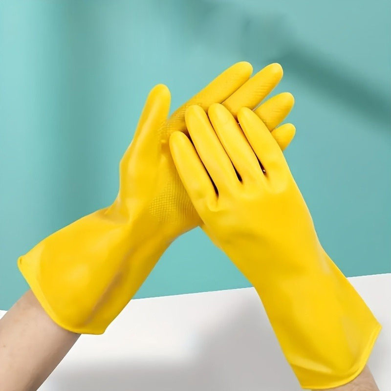 Dish Glove Rubber - 1Pairs(2pcs) Rubber Gloves Washing Dishes Waterproof