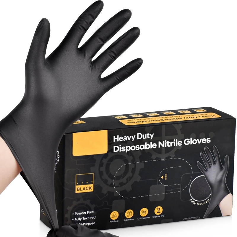 Nitrile Mechanic Glove - 20PCS Black Disposable Nitrile Gloves 4Mil