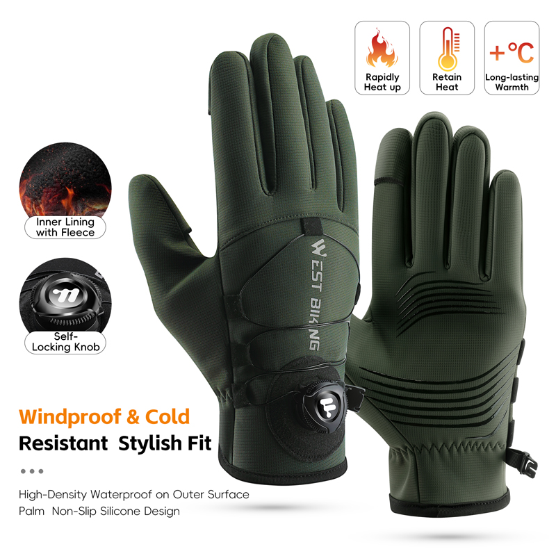 Winter Glove Insulated - Winter Bike Gloves Magnetic Quick Release