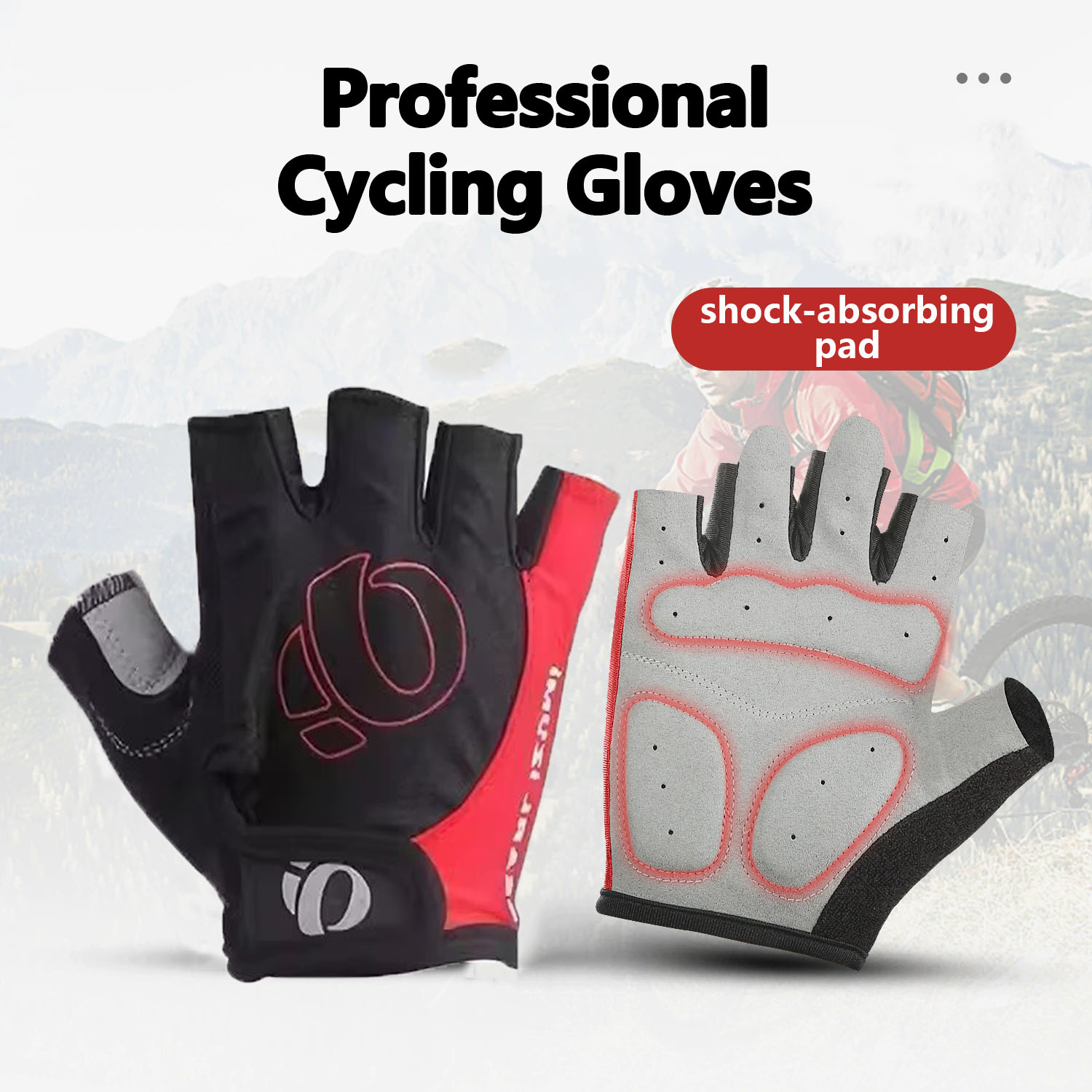 Cycling Glove Padded - Outdoor Cycling Shock-absorbing Half Finger Gloves