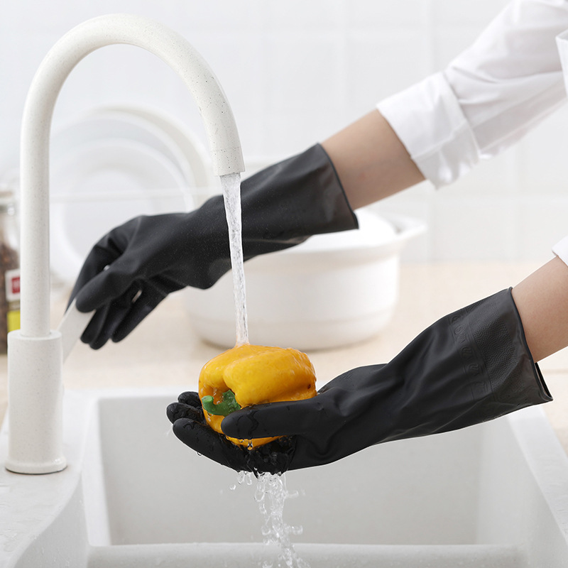 1 Pair Black Gloves Home Washi - Dish Glove Rubber 评论和价格