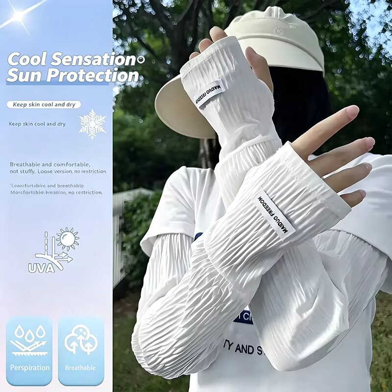 Summer Loose Ice Silk Uv Prote - Fingerless Glove Knit 评论和价格