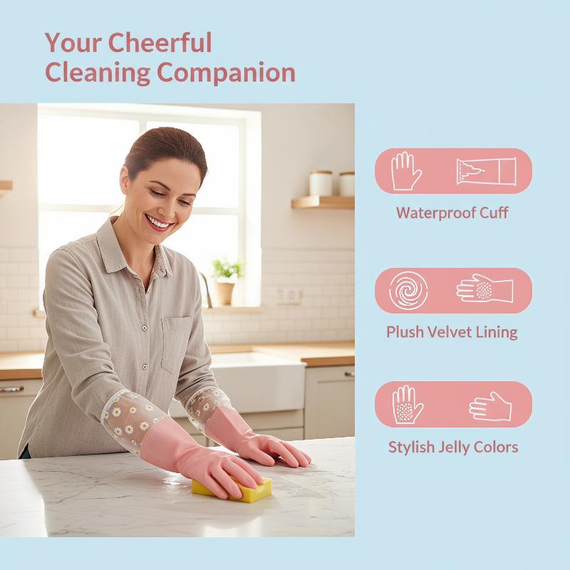 Floral Pattern Household Latex - Rubber Glove Cleaning 评论和价格