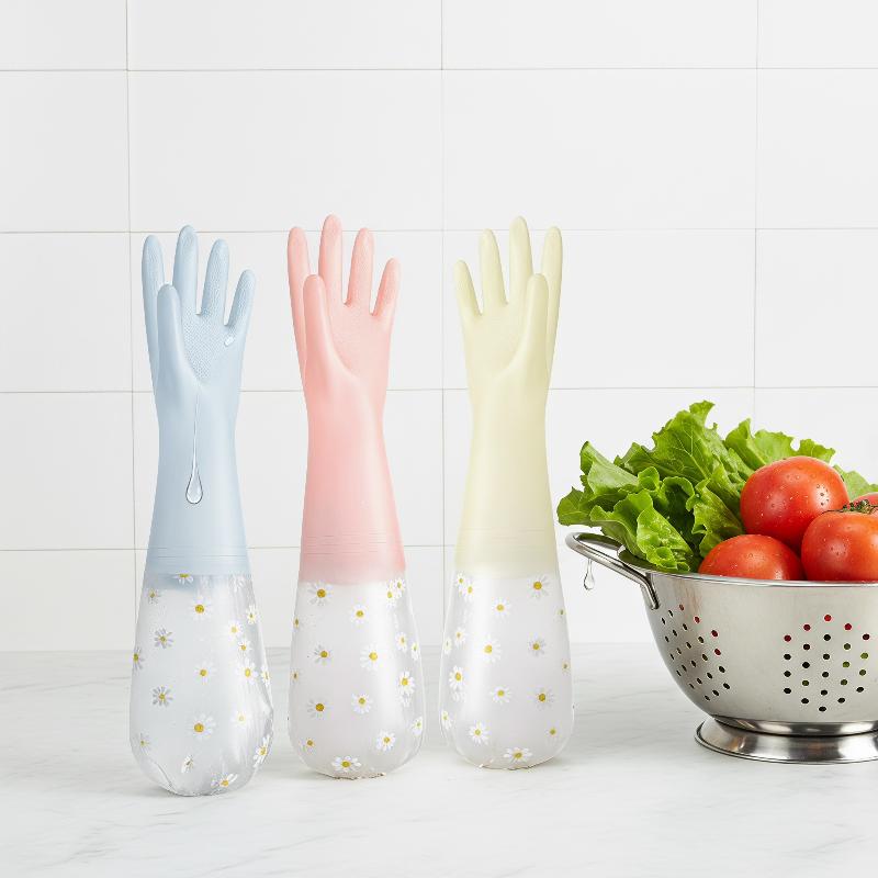 Floral Pattern Household Latex - Rubber Glove Cleaning 评论和价格