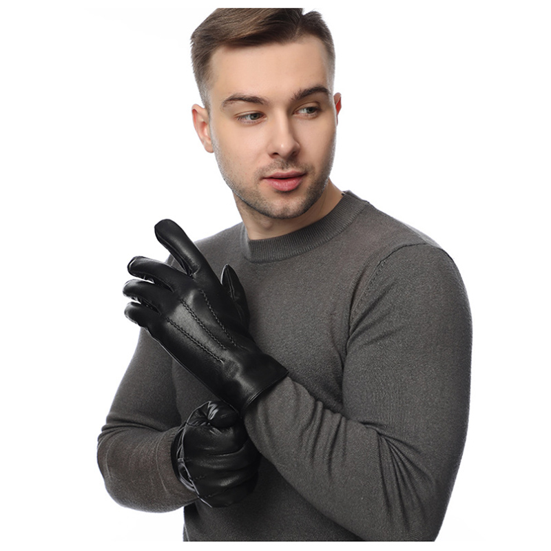 Winter Genuine Sheepskin Leath - Wool Glove Lined 评论和价格