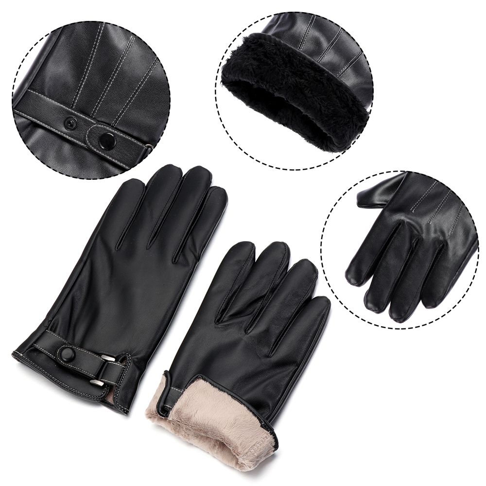 Men's Fleece Thermal Leather G - Leather Driving Glove 评论和价格