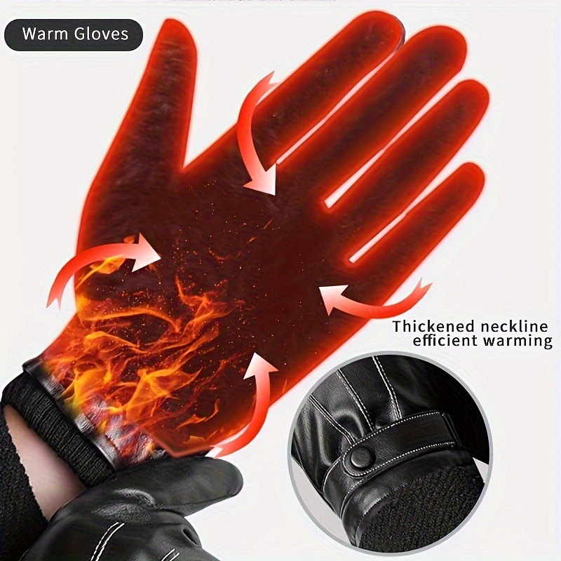 1Pair Winter Gloves Warm Drivi - Leather Driving Glove 评论和价格