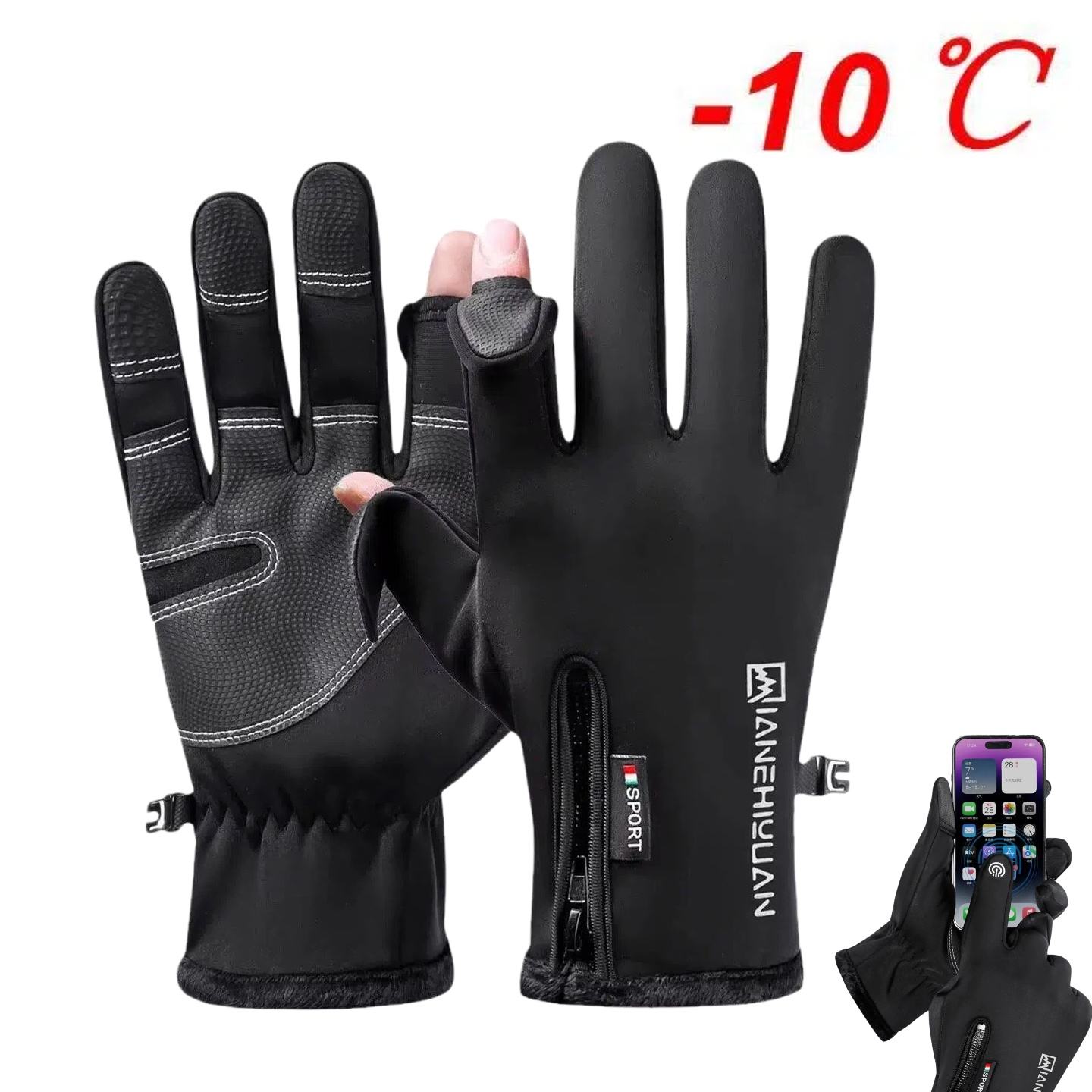 Cycling Gloves Men Touch Scree - Ski Glove Waterproof 评论和价格