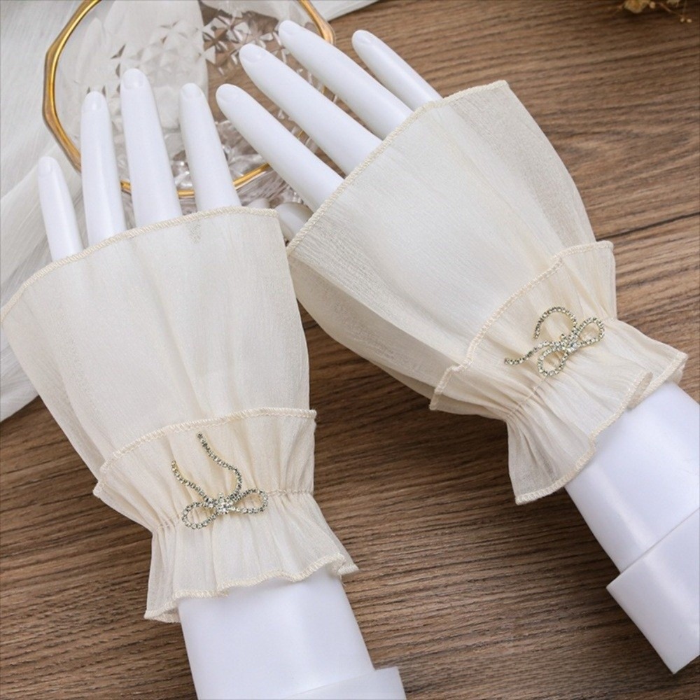 Ruched Pleated Detachable Cuff - Fingerless Glove Knit 评论和价格