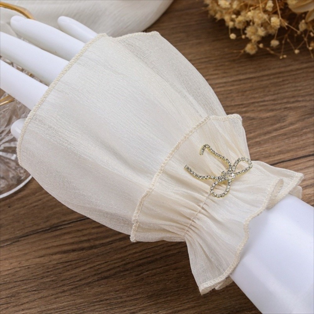 Ruched Pleated Detachable Cuff - Fingerless Glove Knit 评论和价格