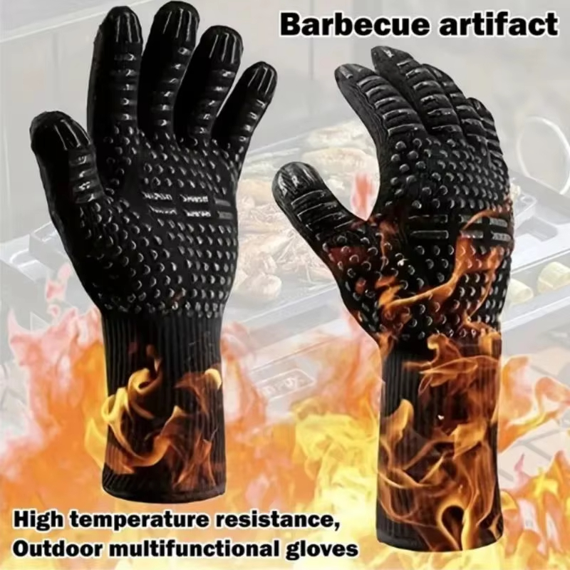 One Piece BBQ Gloves High Temp - Oven Mitt Silicone 评论和价格