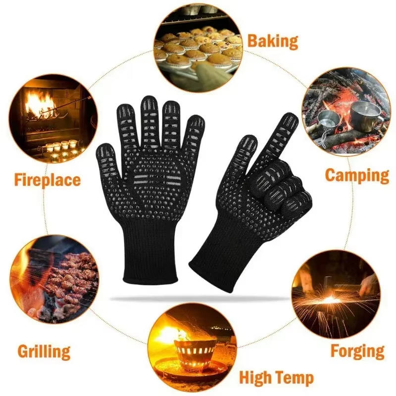 One Piece BBQ Gloves High Temp - Oven Mitt Silicone 评论和价格