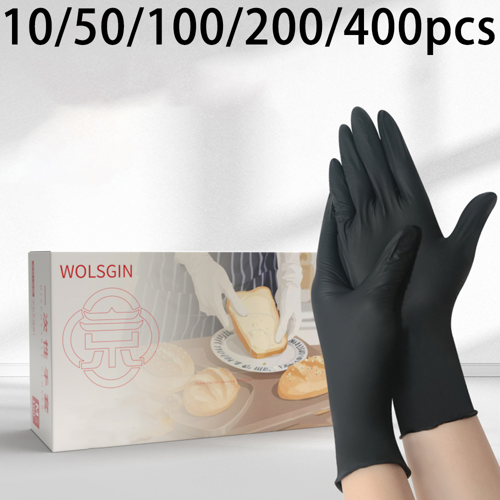 10/50/100/200/400pcs Black Dis - Rubber Glove Cleaning 评论和价格