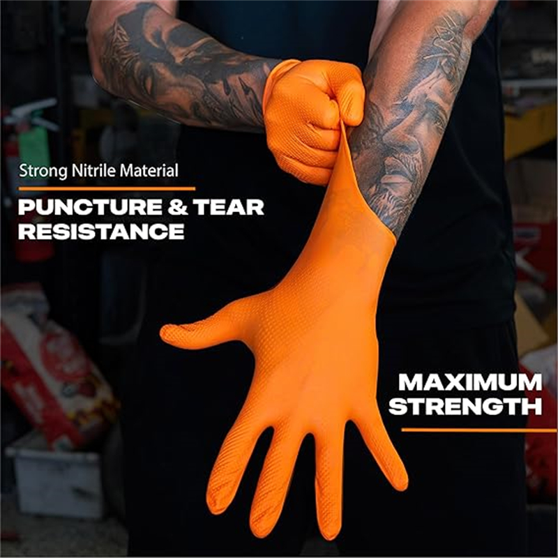8mil Heavy Duty Industrial Ora - Nitrile Mechanic Glove 评论和价格