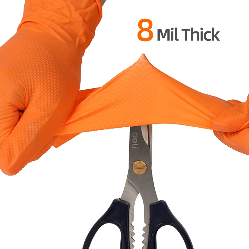 8mil Heavy Duty Industrial Ora - Nitrile Mechanic Glove 评论和价格