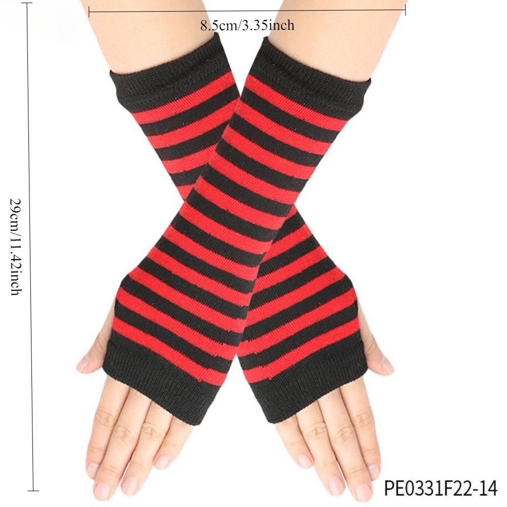 PESENAR Red  Black Striped Fin - Fingerless Glove Knit 评论和价格
