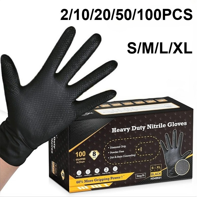2-100PCS 8mil Heavy Duty Indus - Nitrile Mechanic Glove 评论和价格