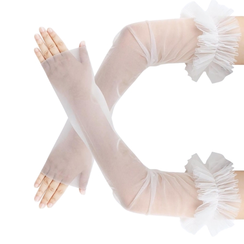 Elegant Wedding Sheer Arm Slee - Fingerless Glove Knit 评论和价格
