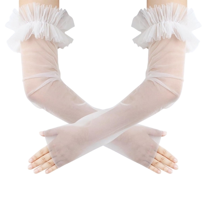 Elegant Wedding Sheer Arm Slee - Fingerless Glove Knit 评论和价格