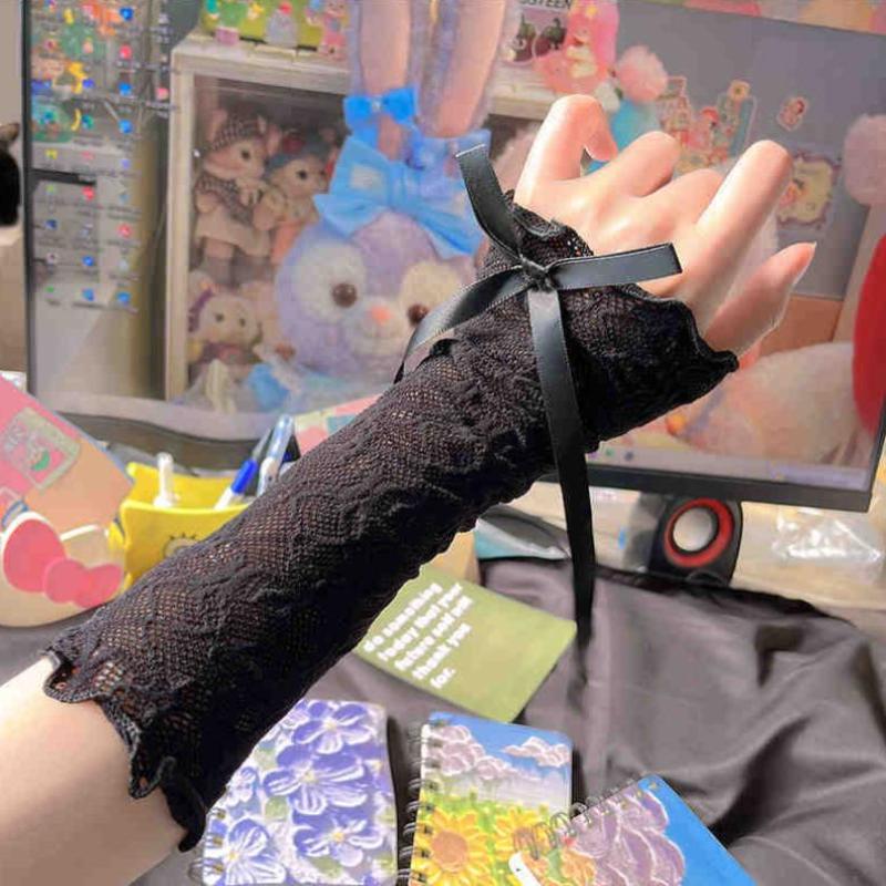 Women Gothic Mesh Fingerless G - Fingerless Glove Knit 评论和价格