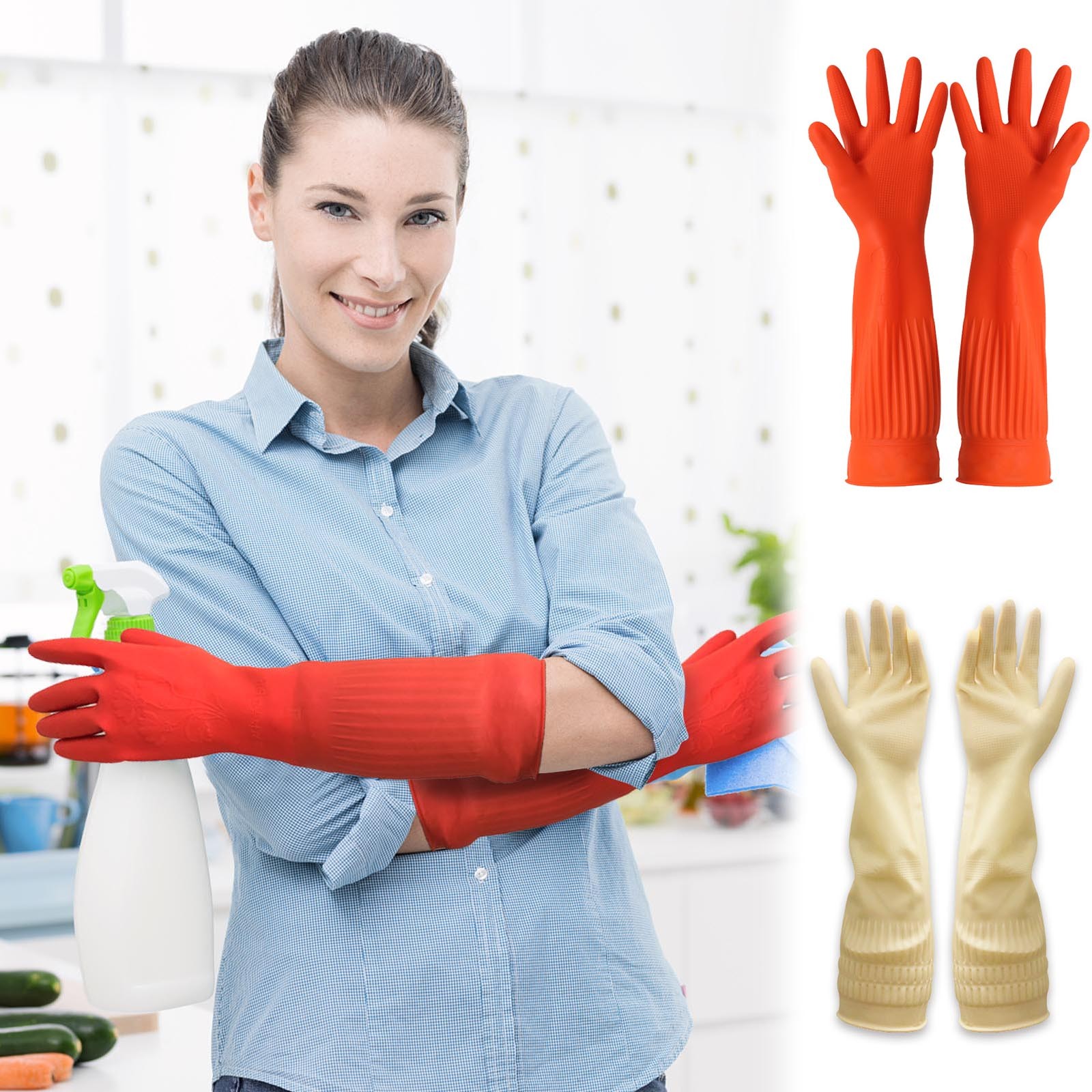1pair Flexible Comfortable Rub - Dish Glove Rubber 评论和价格