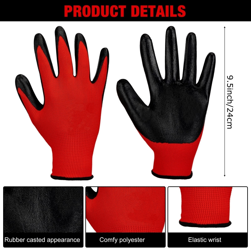 4/20PCS Nitrile Coated Safety  - Nitrile Mechanic Glove 评论和价格
