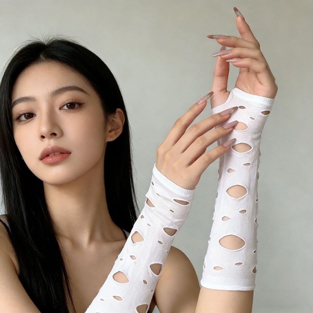 Sleeve Covers Ripped Arm Warme - Fingerless Glove Knit 评论和价格