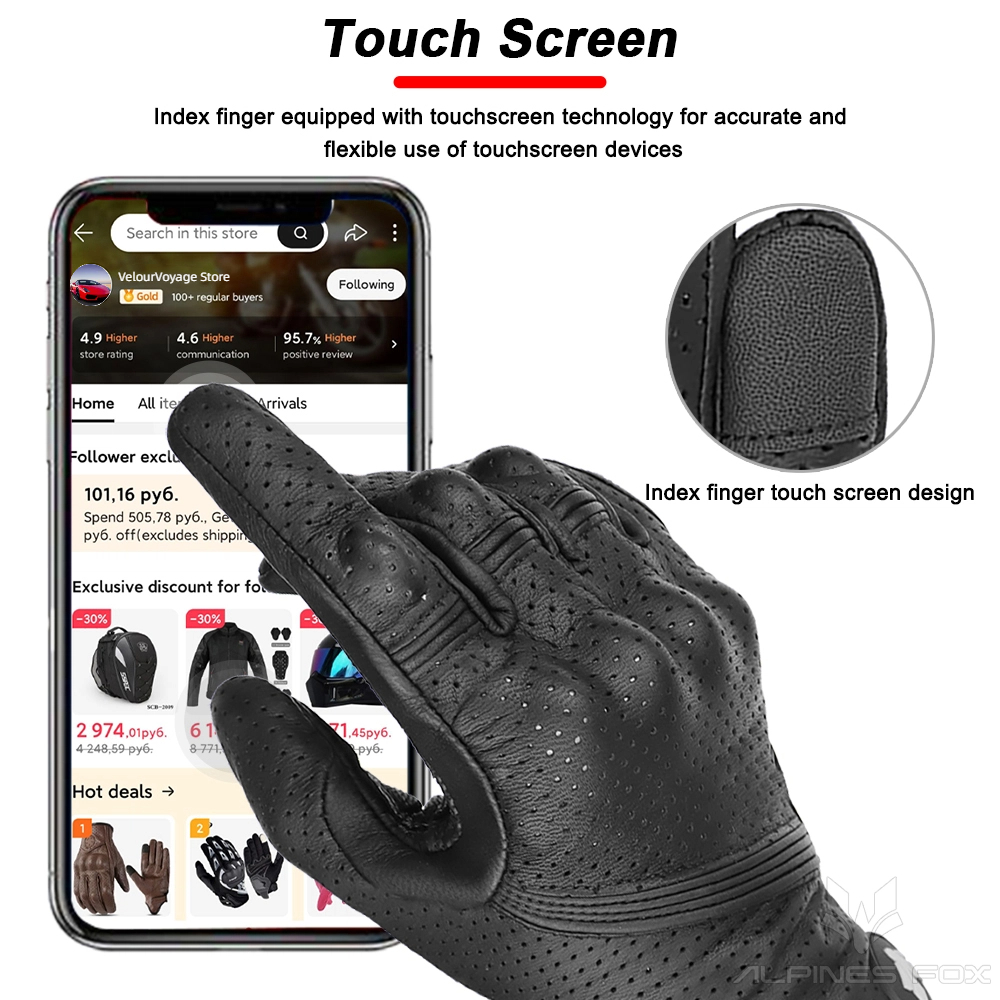 Unisex Vintage Leather Motorcy - Motorcycle Glove Knuckle 评论和价格