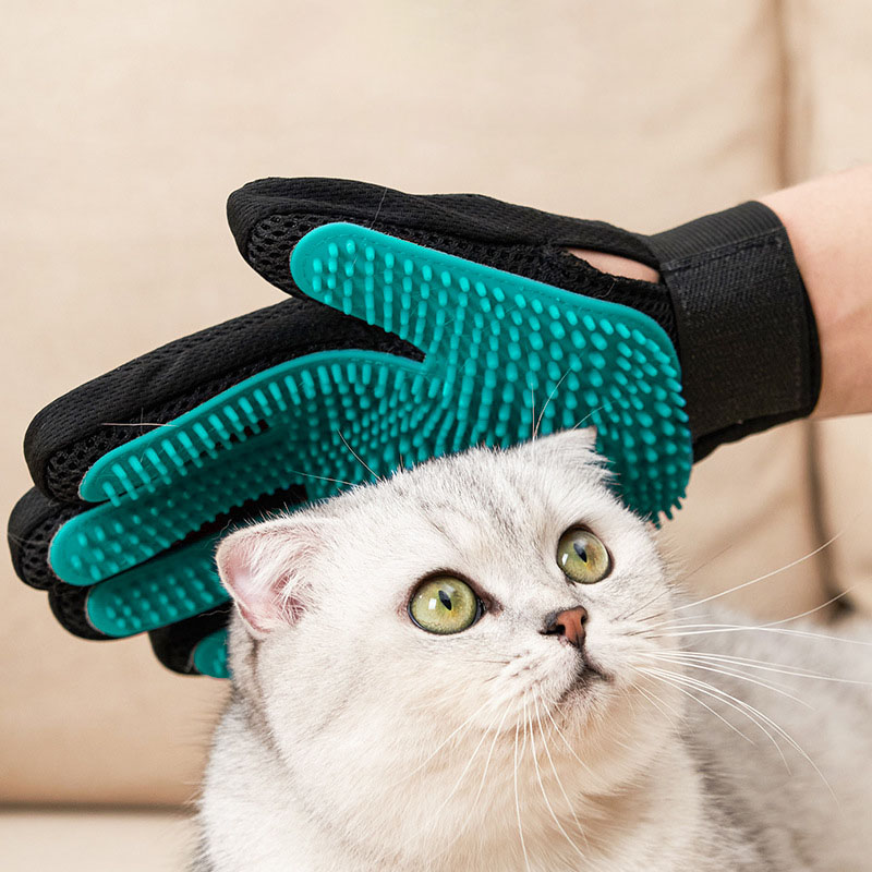 Pet Grooming Glove, Gentle Hai - Rubber Glove Cleaning 评论和价格