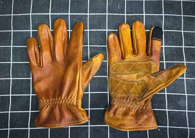Handmade Genuine Leather Retro - Motorcycle Glove Knuckle 评论和价格