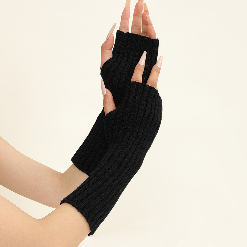 Girls Colorful Warm Knitted Ar - Fingerless Glove Knit 评论和价格