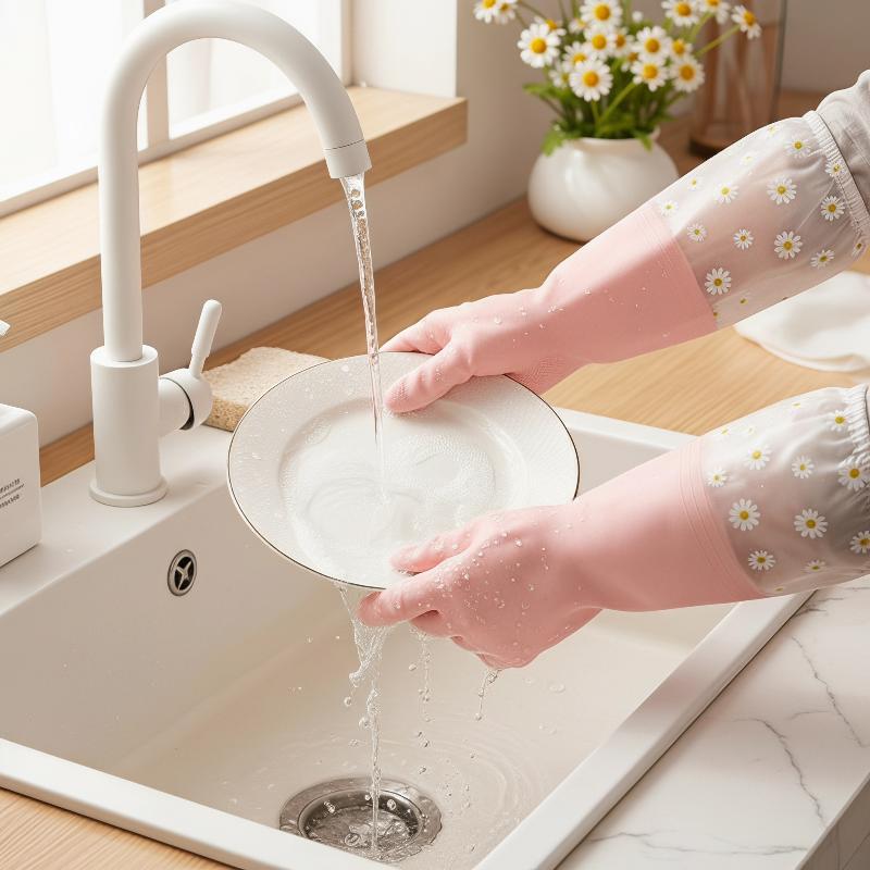 Floral Pattern Household Latex - Rubber Glove Cleaning 评论和价格