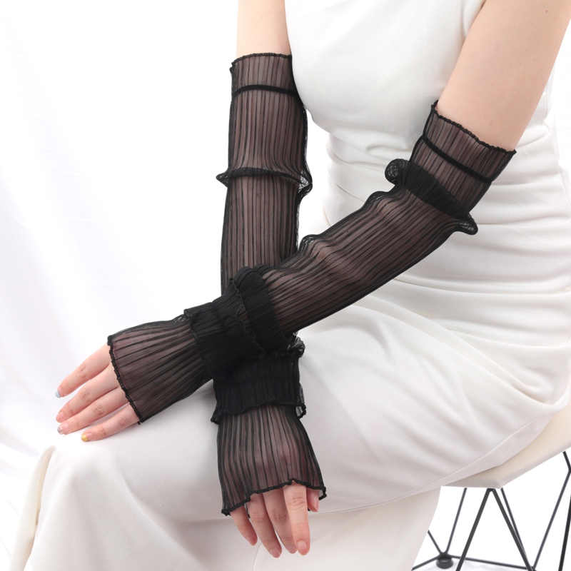 1 Pair Ice Silk Long Sleeves S - Fingerless Glove Knit 评论和价格