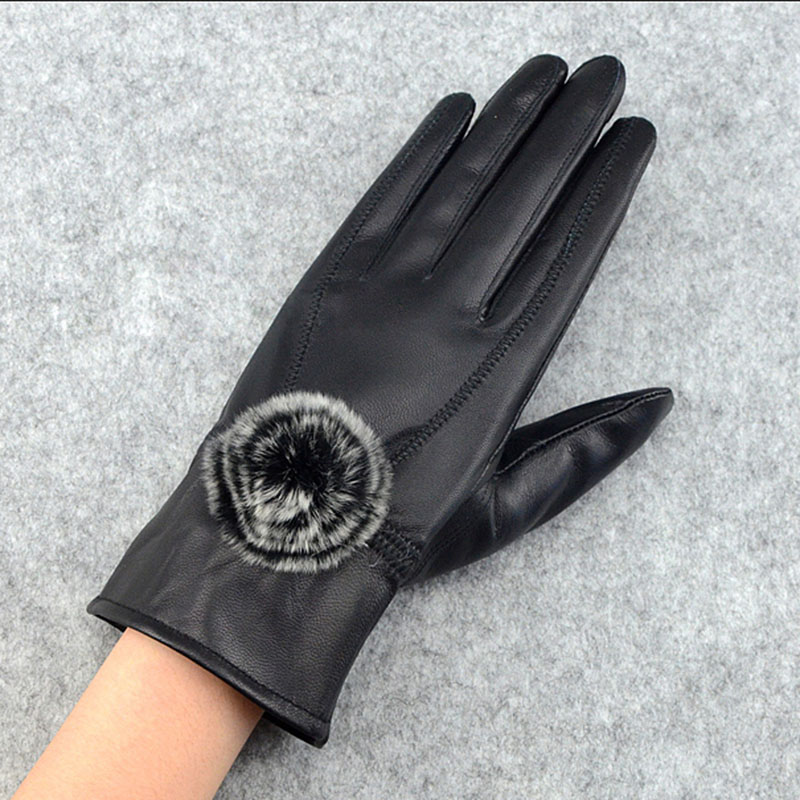 Women Winter Genuine Leather G - Wool Glove Lined 评论和价格