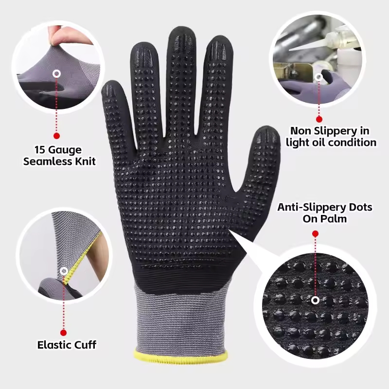Micro-Foam Safety Work Gloves  - Nitrile Mechanic Glove 评论和价格