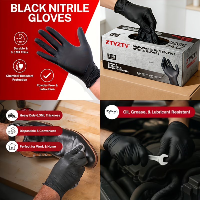 200 pieces per pack, black dis - Rubber Glove Cleaning 评论和价格