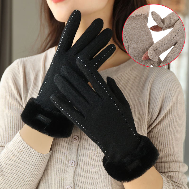 Women Winter Gloves Flip Top F - Wool Glove Lined 评论和价格
