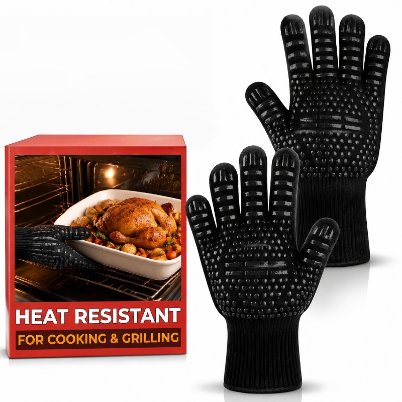 1pc/1 pair of Barbecue gloves  - Oven Mitt Silicone 评论和价格