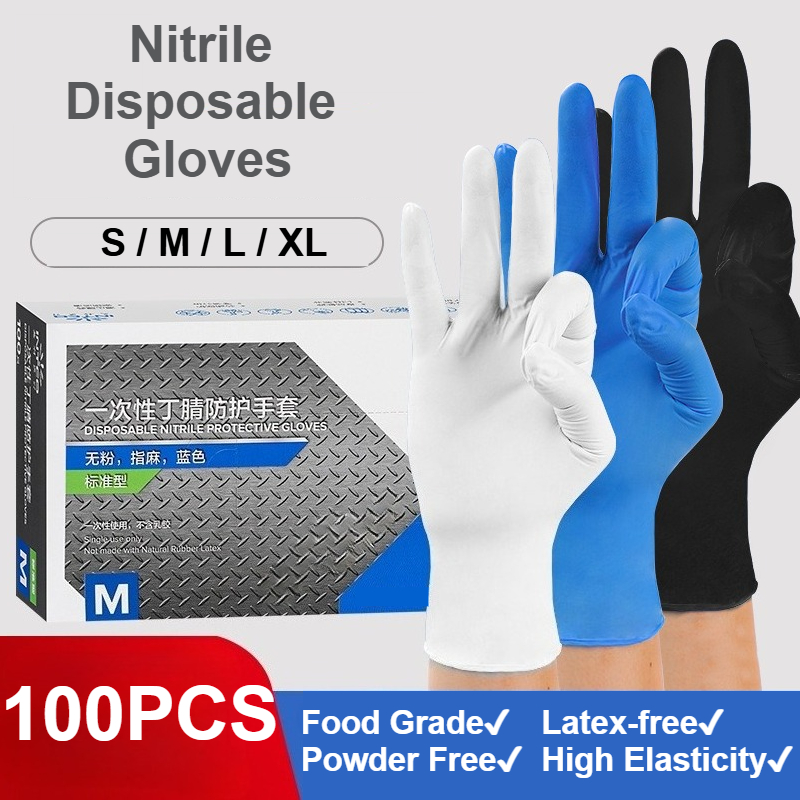 100Pcs Nitrile Disposable Glov - Exam Glove Nitrile 评论和价格