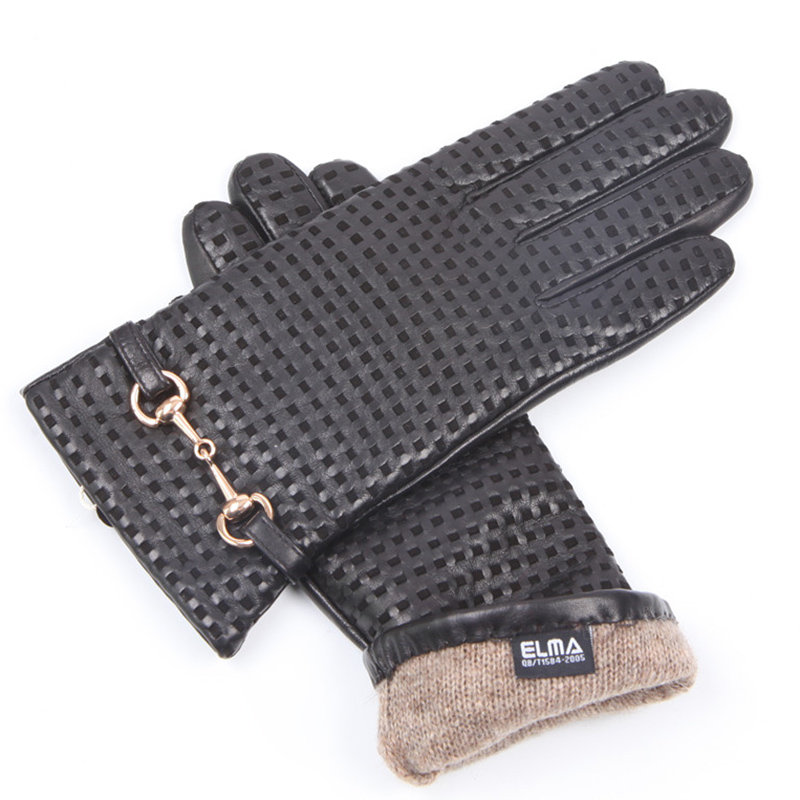 Autumn Winter Real Leather Glo - Wool Glove Lined 评论和价格