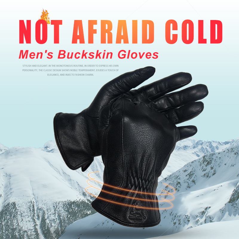  Winter Men's Black Buckskin  - Wool Glove Lined 评论和价格