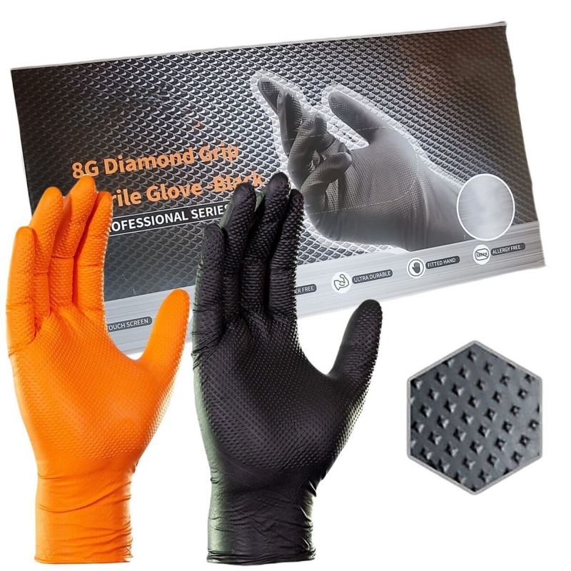 8Mil Thick Heavy Duty Safety W - Nitrile Mechanic Glove 评论和价格