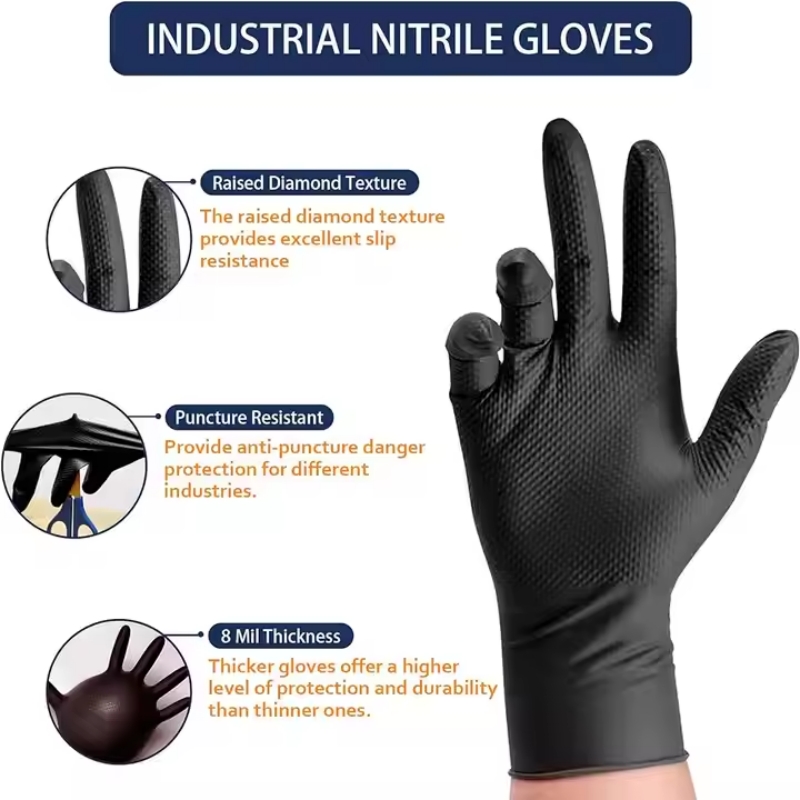 8Mil Thick Heavy Duty Safety W - Nitrile Mechanic Glove 评论和价格