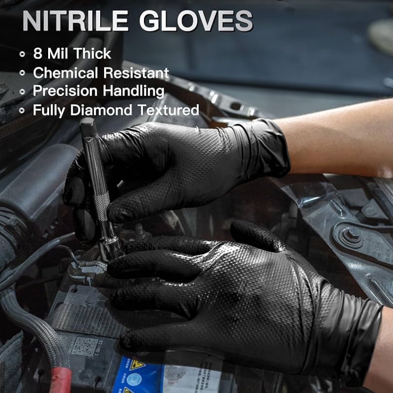 8Mil Thick Heavy Duty Safety W - Nitrile Mechanic Glove 评论和价格